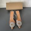 New Rhinestone Stiletto Transparent Crystal High Heel Sandals Women Summer Shoes