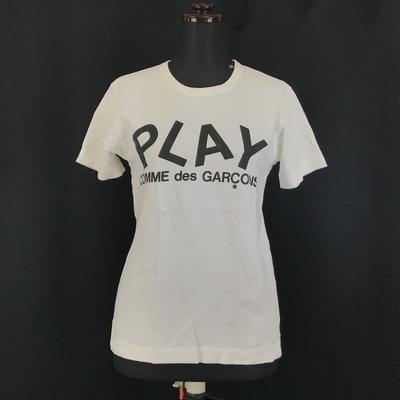 Made In Japan PLAY COMME Des GARCONS Short Sleeve T-Shirt Women's M White Authentic Sewing Manager Seal(USED)