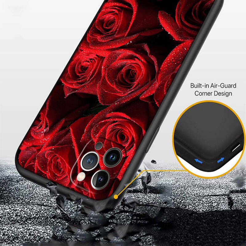 MH131 Roses Flower Phone Shell Case for iPhone 7 8 11 12 13 14 15 16 17 16E XS Pro Max XR X SE Air