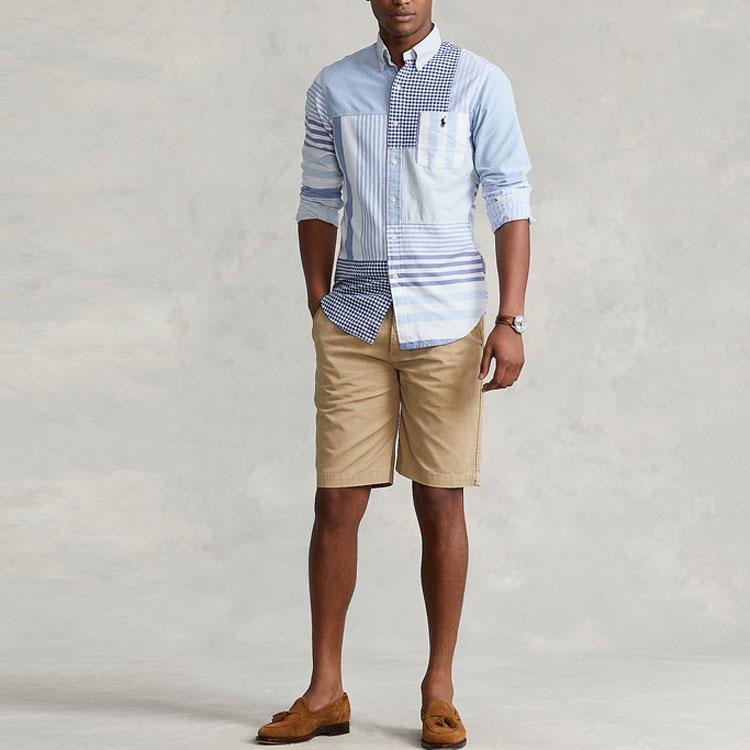Polo Ralph Lauren SS22 Classic Oxford Cloth Fun Striped Shirt Men Shirts Blue MNPOWOV16821970-999
