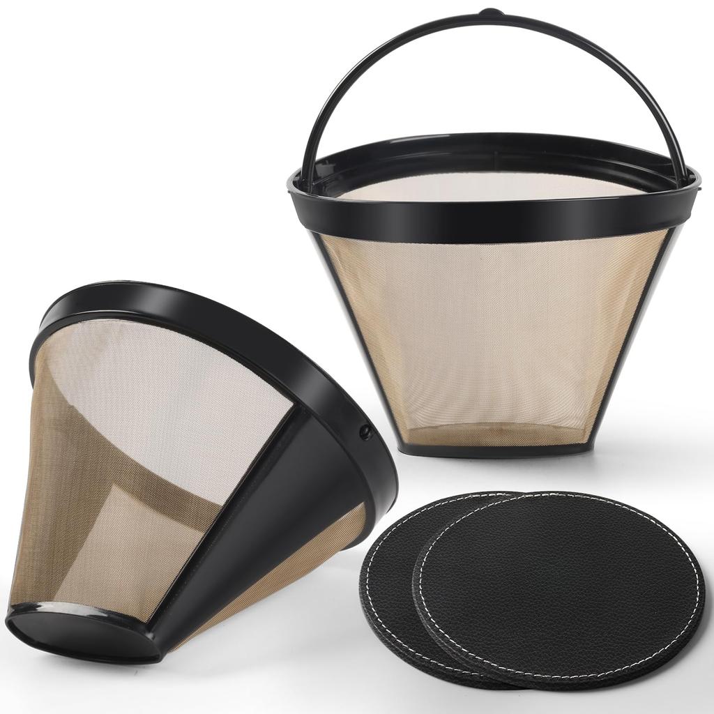 Reusable Espresso Filter Basket Refillable Cone Coffee Maker Filters for Ninja Coffee Bar Brewer Accessory Easy-Clean Cup & Pad