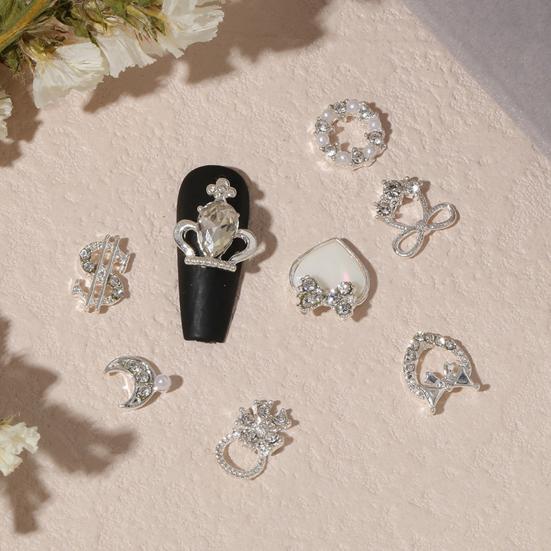 Yousheng 20Pcs Nail Ornaments Creative Shape Rust-proof Alloy Love Heart Nail Ornaments Bow-knot Manicure Jewelry Beauty Supplies