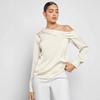 Women's Spring Fashion New Off The Shoulder Asymmetrical Long Sleeved Top