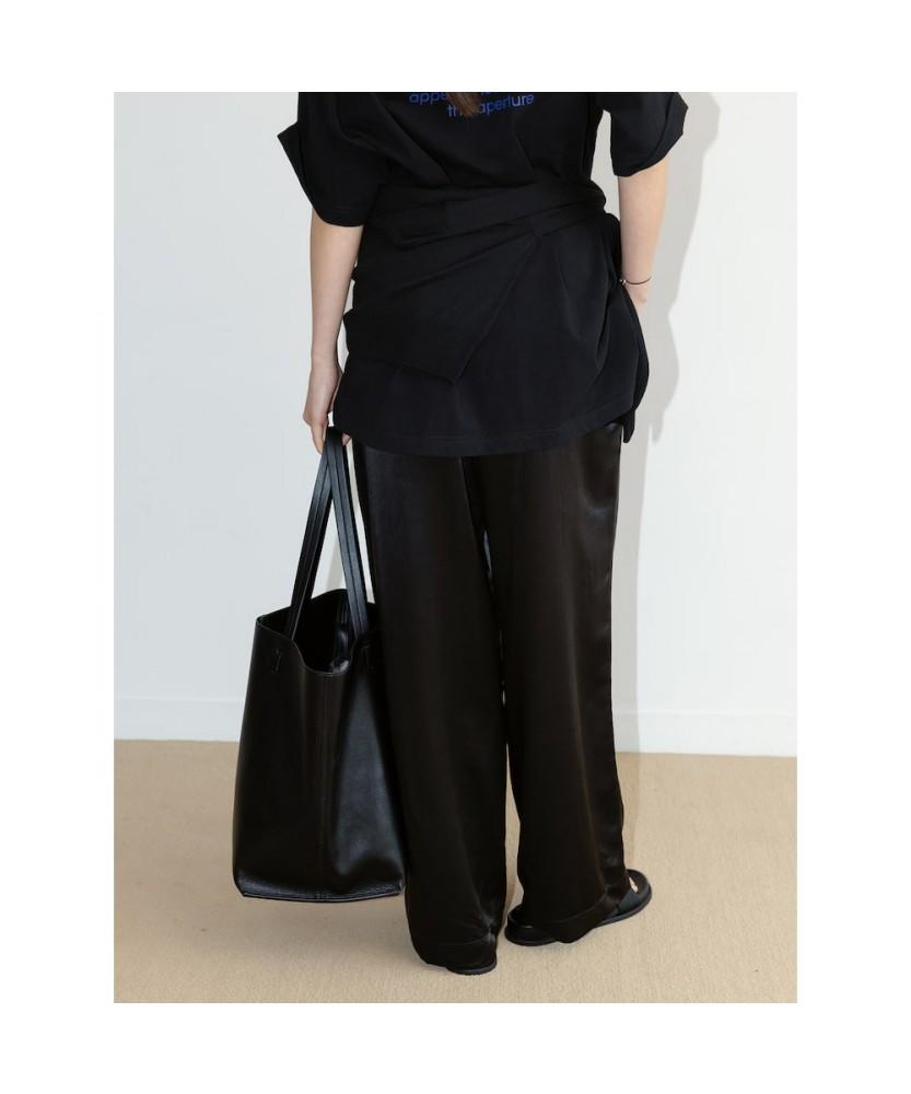 THE APERTURE Straight Satin Pants Black (Ta6721A025)