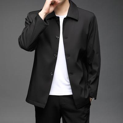 Jacket Jacket for Men Autumn New Solid Color Lapel Middle-aged Men