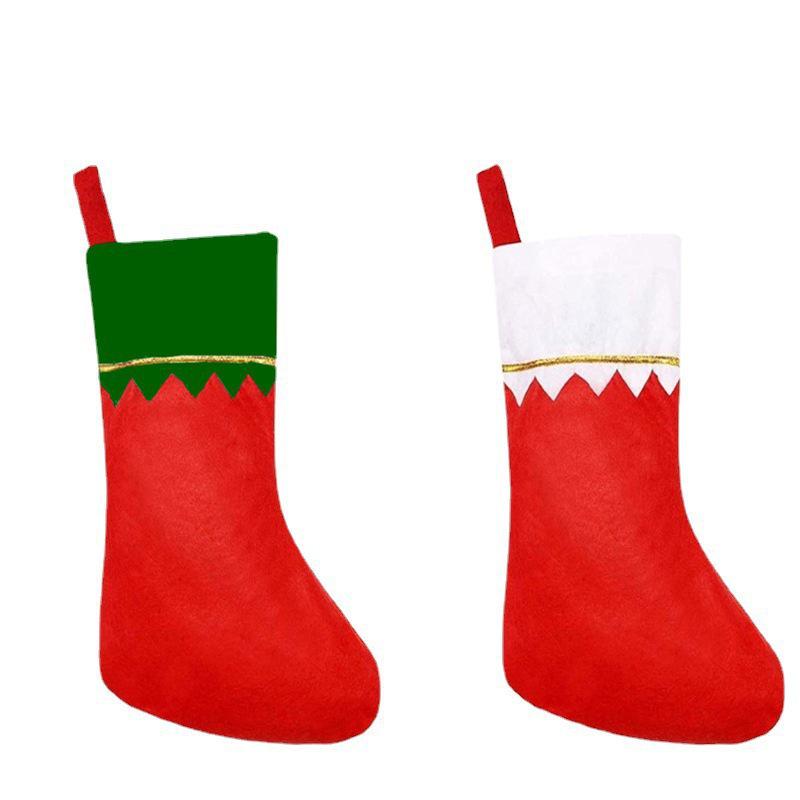 Gold Thread Christmas Stocking Ornament Gift Bag