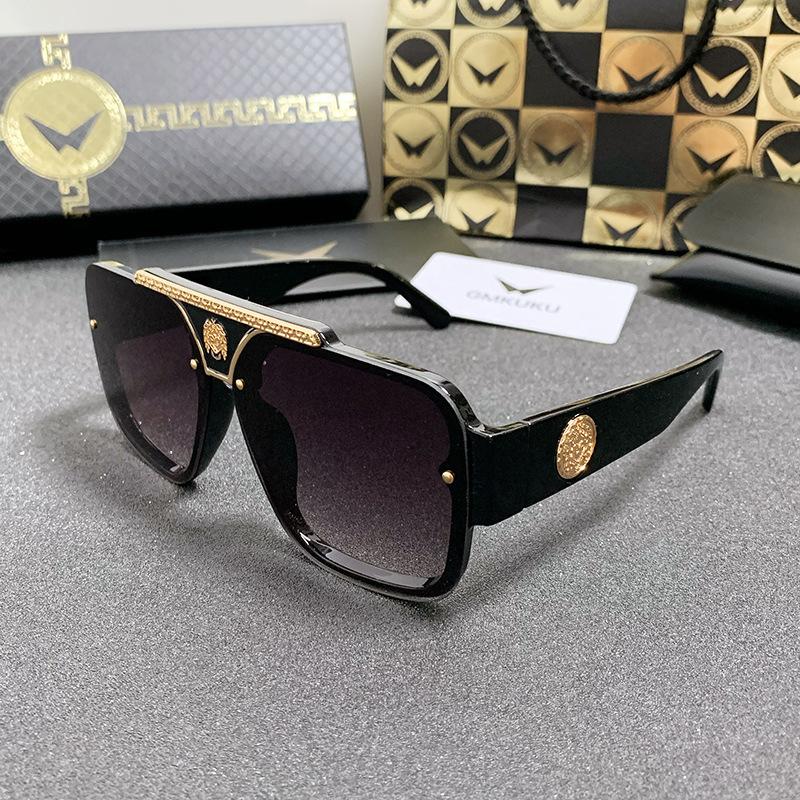 Square Large Frame Sunglasses Trendy Men Retro Hip Hop Dancing Sunglasses Women'S Glasses