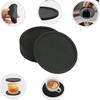 4pcs Functional 10cm Cup Mat Black Round Shape Silicone Coaster Non-Slip Surface Heat Resistant Table Placemat Tabletop