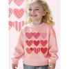 Kids Crewneck Sweatshirt, Cute Valentine Heart Love Theme Graphic Print, Fall Winter Clothing