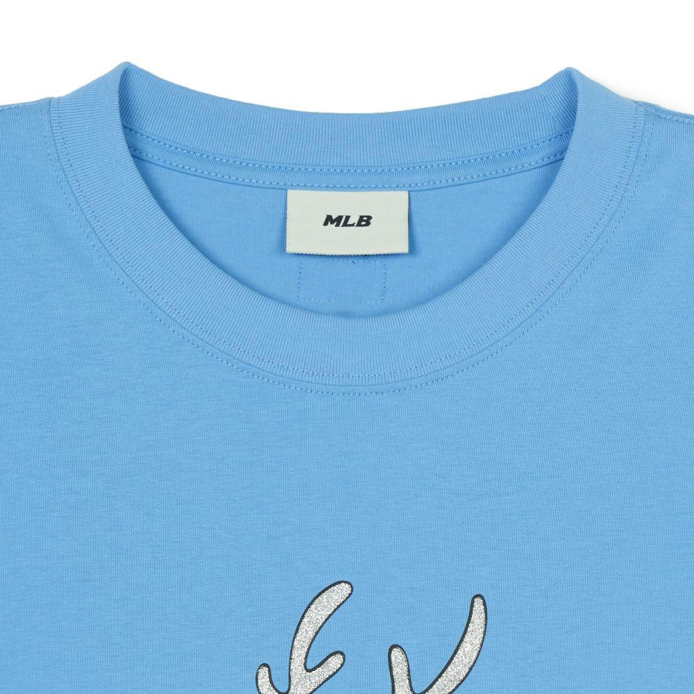 New MLB SS24 Set-in Sleeve T-Shirt Unisex Light Blue 3ATSQ0141-07BLL