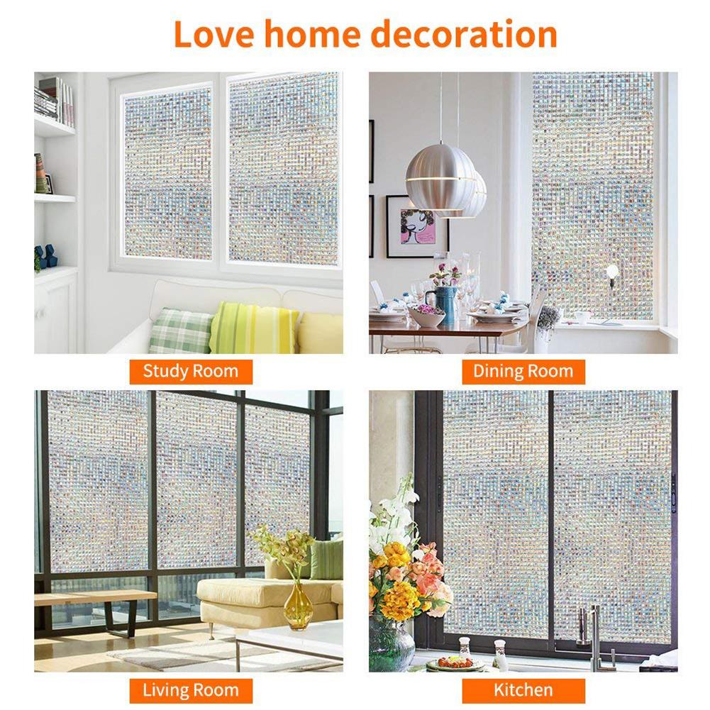 3D Mosaic Window Films Film Static Decorative Film Non-Adhesive Heat Control Anti UV Sticker