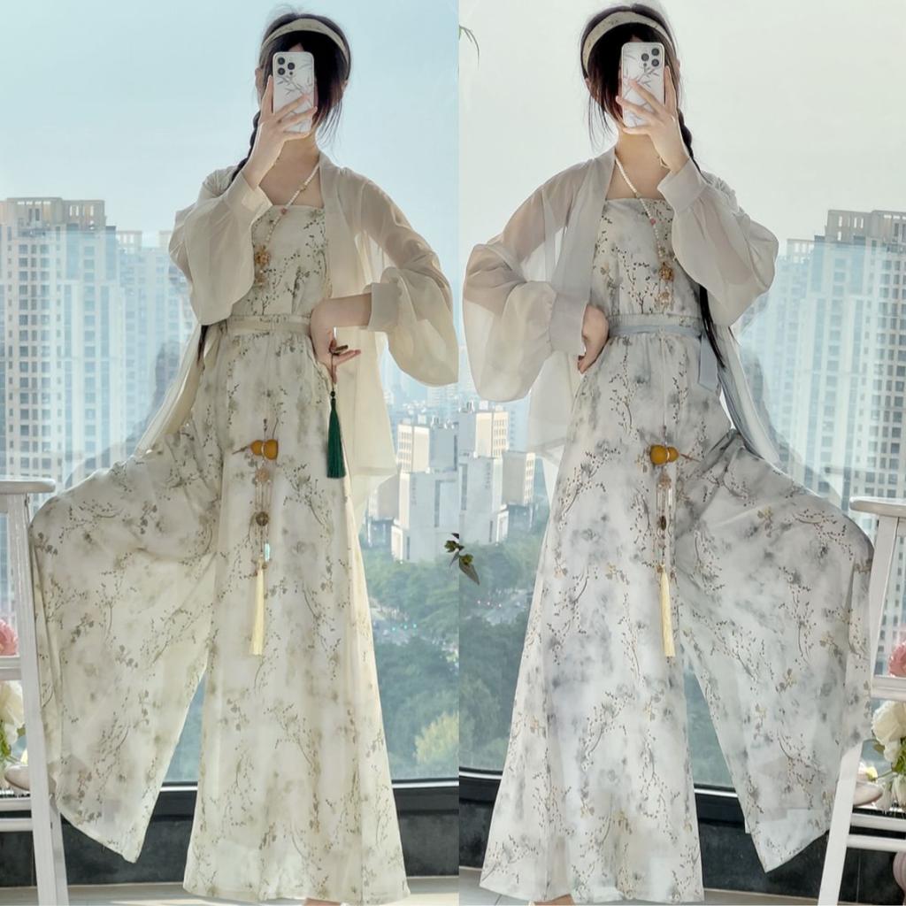 Stile cinese della dinastia Song Hanfu, abiti da donna quotidiani primaverili ed estivi