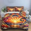 Sunset Ocean Decorative Set Bedding Set with 1 Duvet Cover 2 Pillowcases Single Double King Queen, Gift