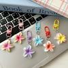 Cute Resin Flower Keychain Colorful Car Key Ring Floral Backpack Hanging Decoration