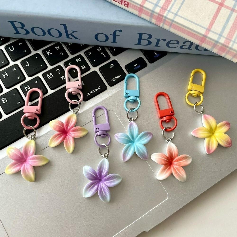 Cute Resin Flower Keychain Colorful Car Key Ring Floral Backpack Hanging Decoration