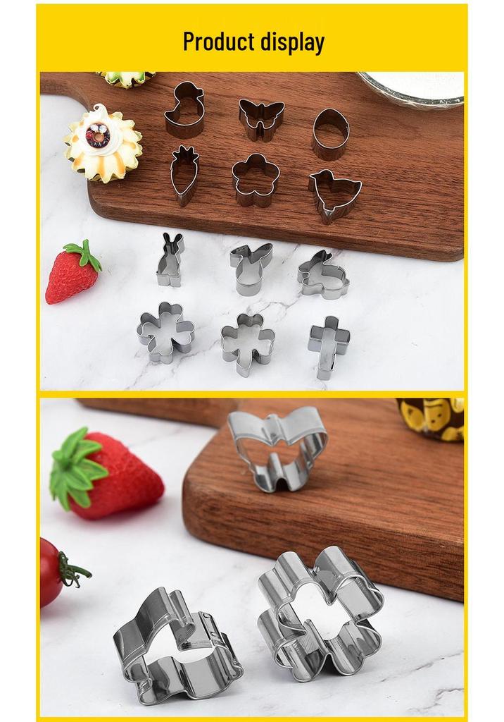 Stainless Steel Easter Cookie Cutters Set - Rabbit, Egg, Shamrock Shapes