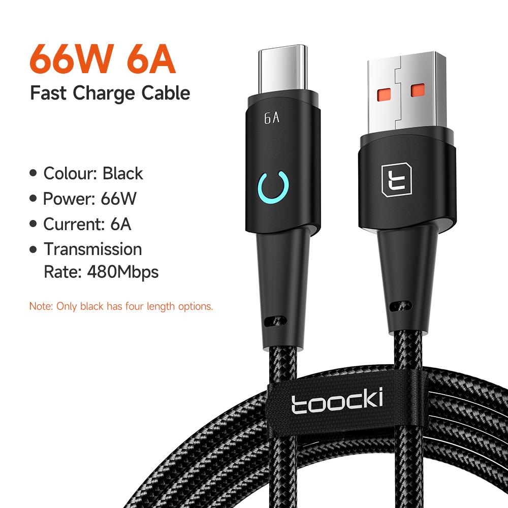 Toocki 6A USB Type C Cable For Huawei P40 30 SCP Fast Charging Micro USB C Cable For Samsung Xiaomi Poco Oneplus Data Cord