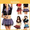 Chic Women Sexy Costume Lingerie Student Uniform Set Featuring Flattering Miniskirt Style