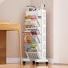 Wall-Mounted Bookshelf & Desk Organizer with Movable Table and Trolley