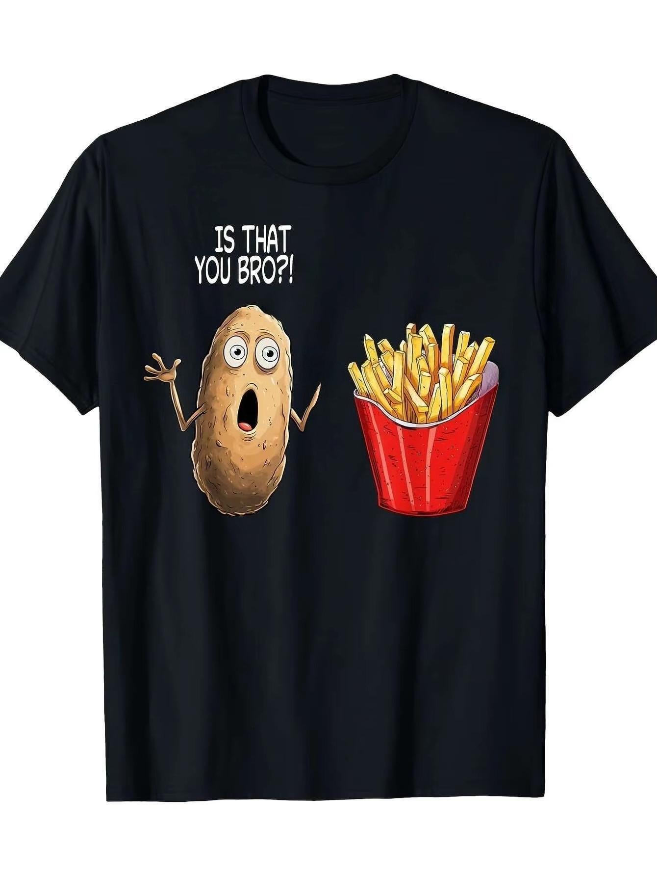 

[Юмористическая футболка с графическим принтом] Дышащая мужская футболка с графическим принтом из 100% хлопка | ЭТО ТЫ, БРАТ ! Картофельное осенне-зимнее нижнее белье 4XL