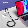 0.5m 100W USB 4.0 Cable Braided 20Gbps USB-C To USB-C Data Cord Compatible with Thunderbolt 4/3