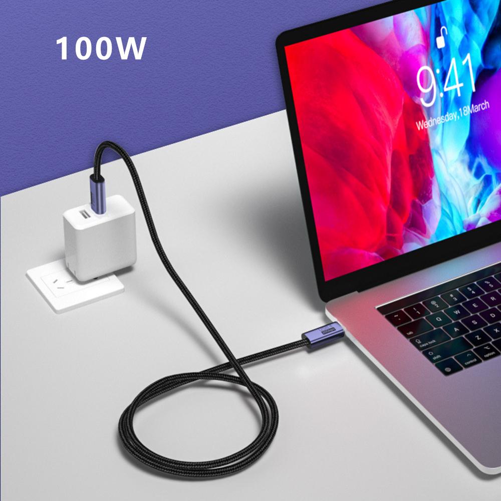 0.5m 100W USB 4.0 Cable Braided 20Gbps USB-C To USB-C Data Cord Compatible with Thunderbolt 4/3