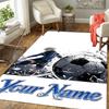 Custom 1Pc Custom Soccer Player Flannel Personalized Rug Non Slip Floor Mat Soft Carpet for Living Bedroom Office Home Decor Gift