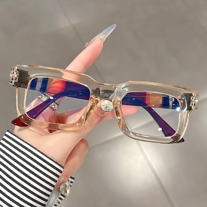 New Square Plain Glasses Simple Elegant Fashion Anti Blue Light Glasses for Women