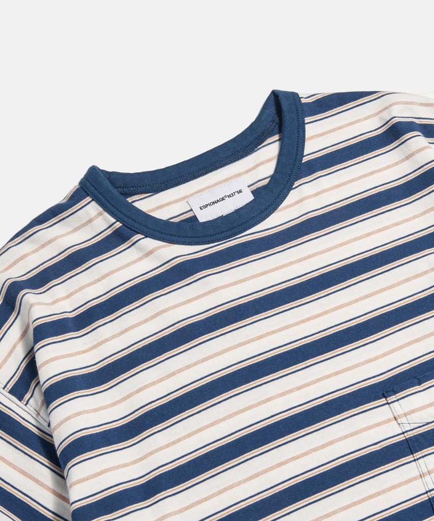 ESPIONAGE Multi Border Pocket Tee Blue