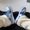 Air Jordan 1 Low ALT TD DM8949-100 Toddler Denim Velcro Lifestyle Sneakers