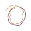 Bracelet - Aiel - Cristal violet - finition or jaune 18K - 15 cm + 3 cm d'extension - Mousqueton