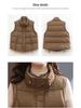 Women's 2024 Stand Collar Windproof Down Vest - New Chinese Style, Warm, Loose Fit for Autumn/Winter