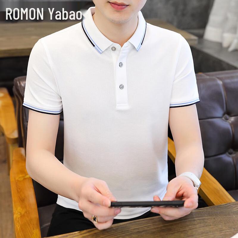 ROMON Men s Short Sleeve Business Casual Polo Shirt XL