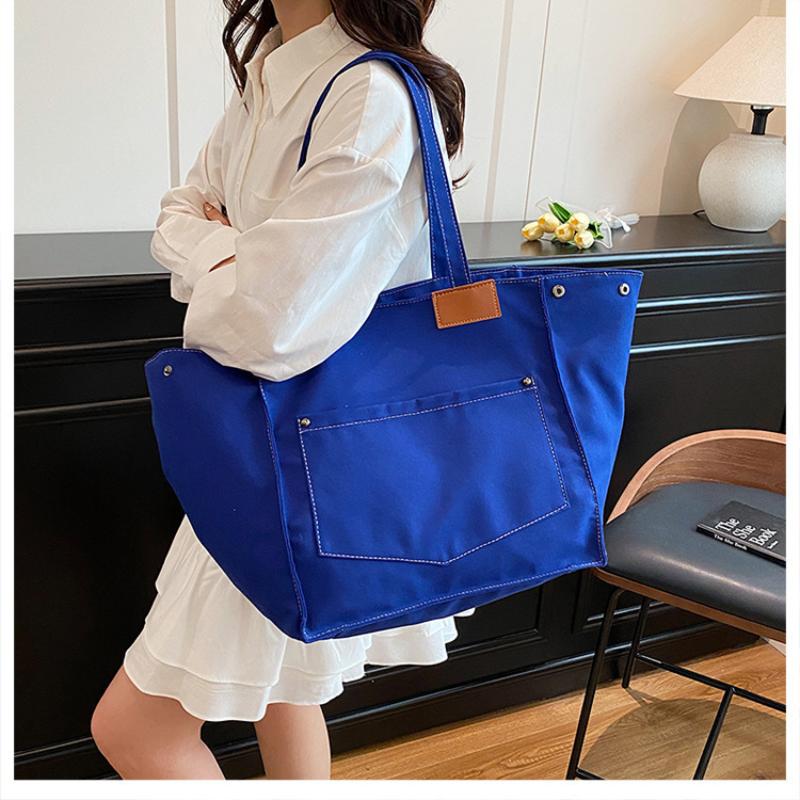 1Pc Women'S Tote Bag Canvas Sewing Thread Large Capacity Advanced Sense Handbag Convenient