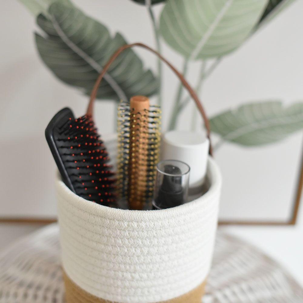 Natural Woven Jute Cotton Flower Basket Cotton Rope Wicker Plant Flower Pot  Garden