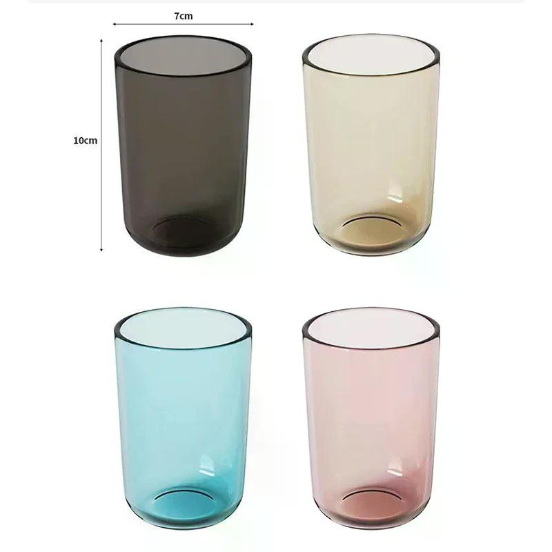 1Pcs Couple Solid Color Transparent Mouthwash Cup Large Capacity Nordic Style Toothbrush Cup Transparent Mouthwash Plastic Cup