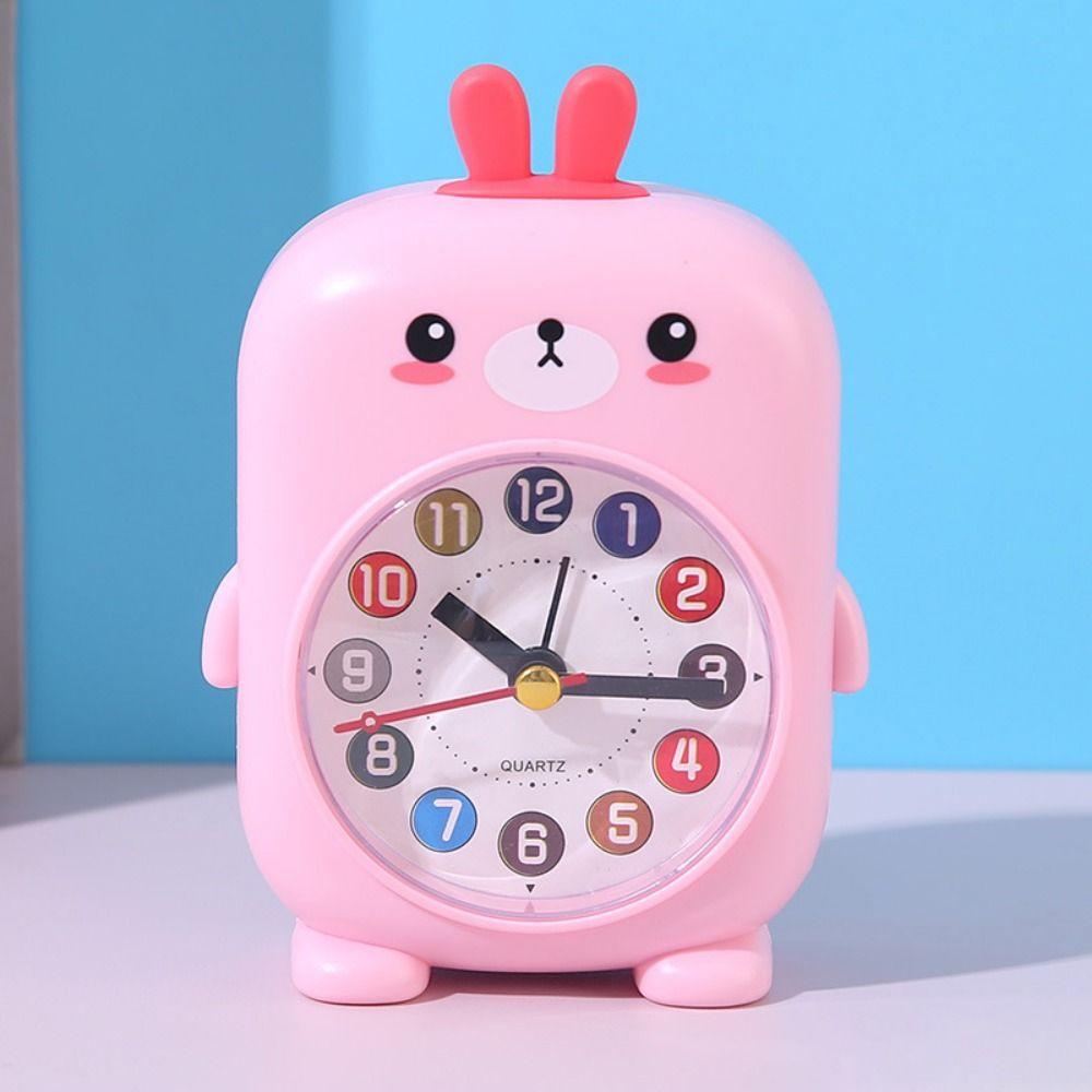 Simple Animal Pattern Desktop Mute Clock Cartoon Cute Student Alarm Clock Funny Small Desk Clock Bedside