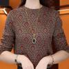Autumn  Fashion Round Neck Thin Velvet Pullover Women's Long-sleeved T-shirt