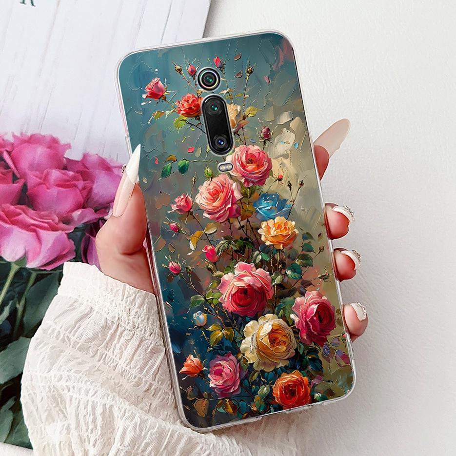 For Xiaomi Mi 9T Pro Case Colorful Flowers Painted Cover Soft Silicone Phone Case For Xiaomi Mi 9T Pro Mi9T Mi9TPro Fundas Coque