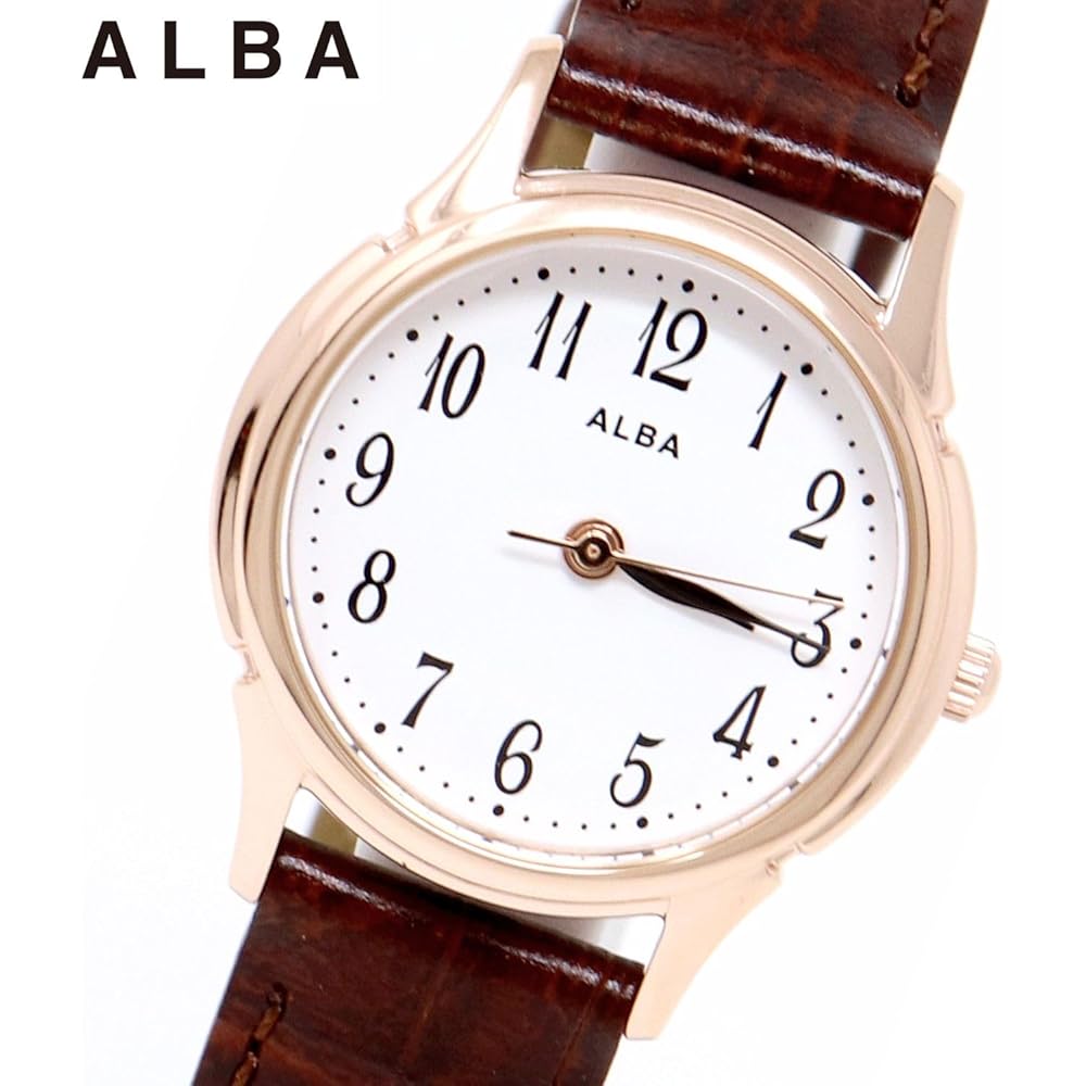 Seiko Alba Women's Quartz Watch Analog Stainless Steel Water Resistant 5ATM Pink Gold Case White Dial