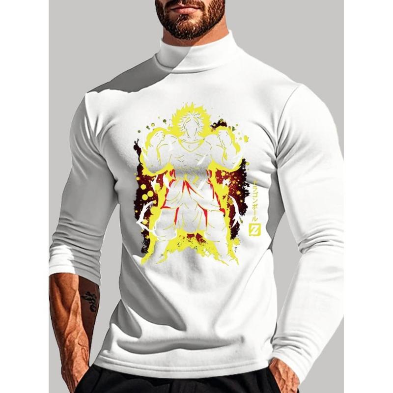 

Dragon Balls Men s Long Sleeve T-Shirt, Plaid Print, Fleece Lined, Warm & Cozy, Cold Weather Layer XXL чёрный