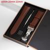 2026 Leder-Uhrenarmband 18mm 20mm 22mm Uhrenarmband Automatisches Schmetterlingsverschluss Herren und Damen Business mit Box Armband