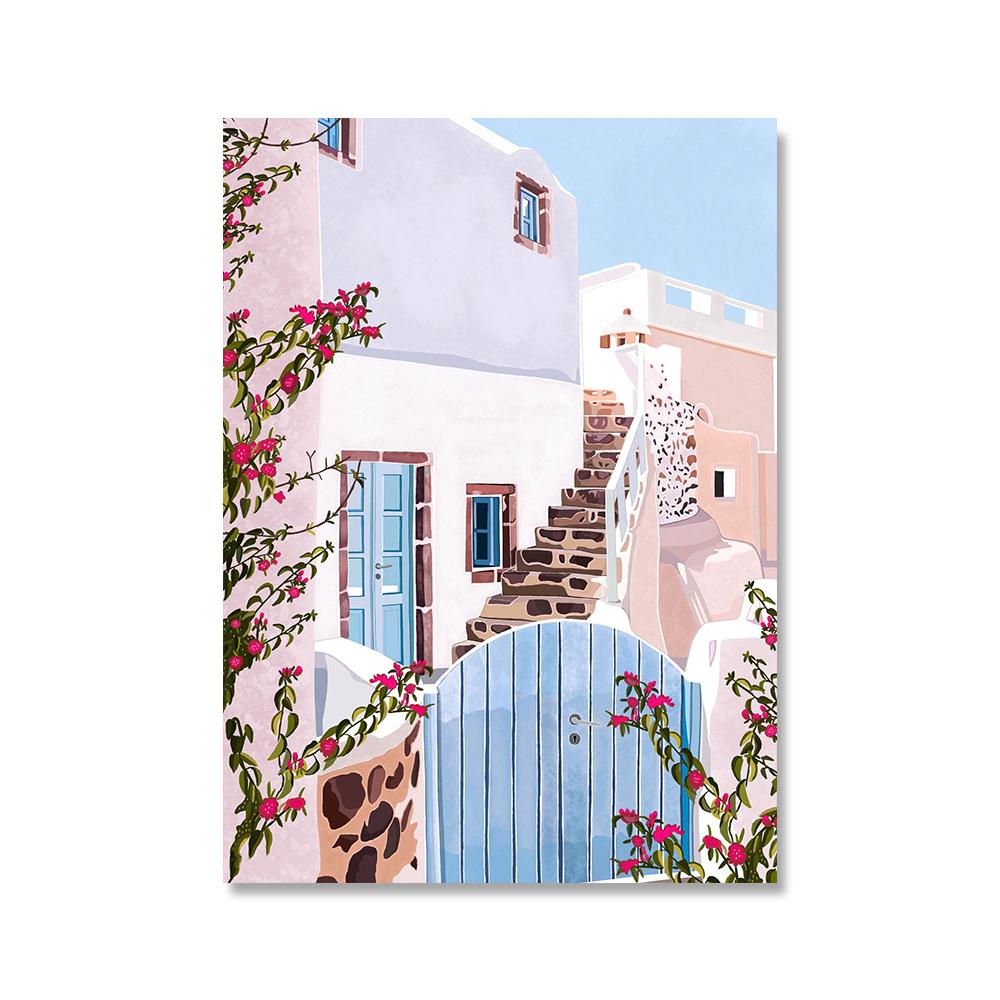 Floral Pflanzen Reise Griechenland Poster Marine Leinwand Malerei Floral Pflanzen Kunstdruck Nordic Strand Wandbild Wohnzimmer Wohnkultur