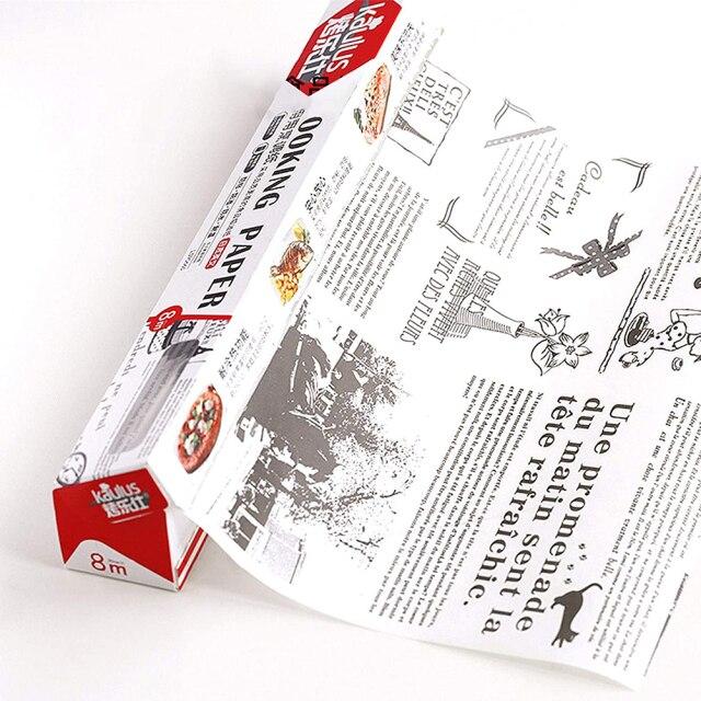 8M Vintage English Newspaper Baking Oil Paper Bread Wraping Oil-Absorbing Packing Sheet Cooking Bake Tool for Sandwich Hotdog