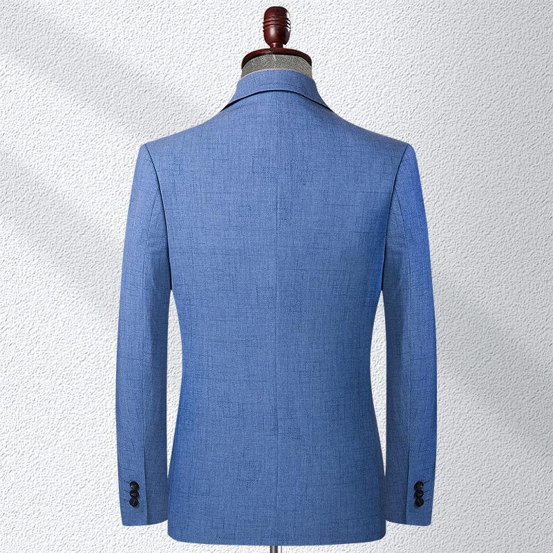 Men's Suit Spring and Autumn Thin Casual Suit Blue Non-ironing Slim Fit Small Suit Men's Suit