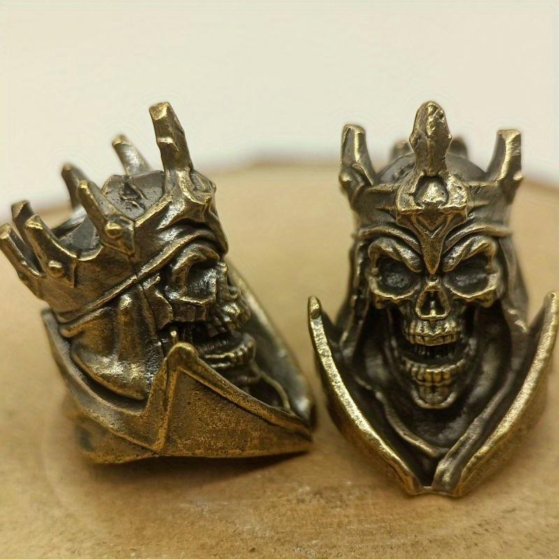 1pcs Vintage Brass 6mm Hole Screaming Skull Keychain Pendant Backpack Pendant Vintage Brass Crafts Classic Brass Vintage Brass Crafts