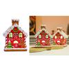 Christmas Decorations Glowing Music Box Cookie House Shaped Tabletop Ornament Decor Resin Crafts Holiday New Year Gifts