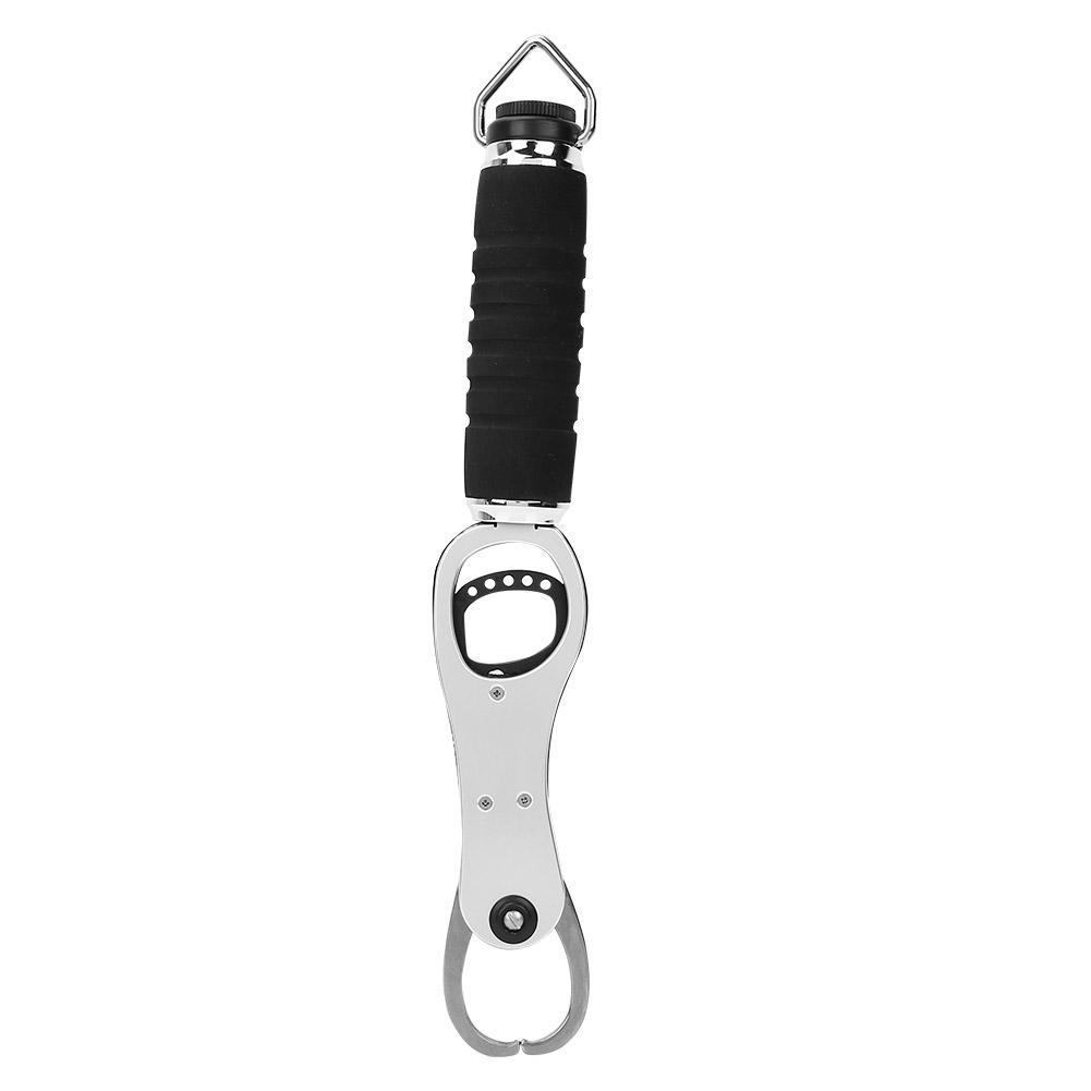 Aluminum Alloy Fish Lip Gripper Fish Hold Fishing Grip with Weight Scale (Silver)