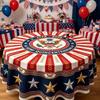 Amerikanischer Unabhängigkeitstag Tischdecke Dekorativer Stern Picknick Esstischbezug 4. Juli Party