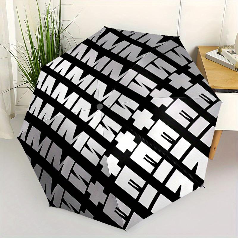 1pc Rammstein Design Automatic Open/Close Umbrella - Compact Travel Umbrella, Perfect Gift for Friends -Intricate Design Umbrella Yy250811093